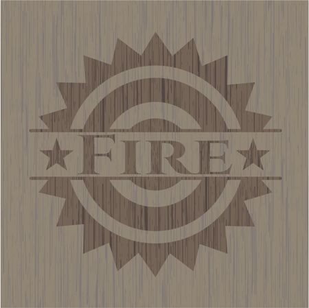 Fire retro style wood emblem