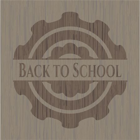 Back to School realistic wood emblem