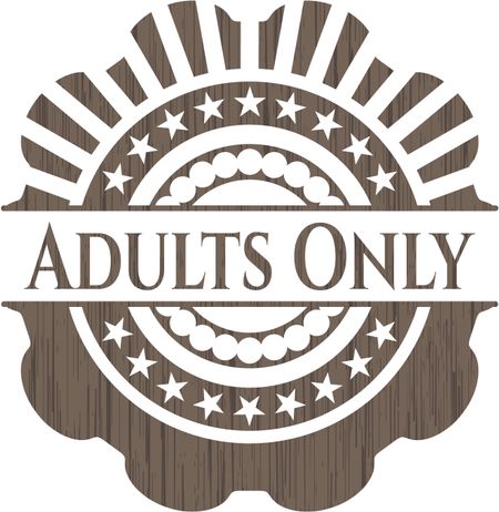 Adults Only retro style wood emblem