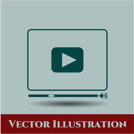 video player icon vector symbol flat eps jpg app web