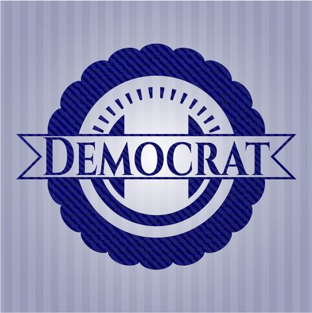 Democrat emblem with denim texture