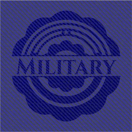 Military badge with jean texture