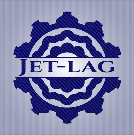 Jet-lag emblem with denim texture