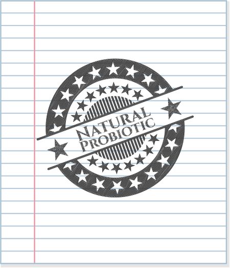 Natural Probiotic pencil strokes emblem