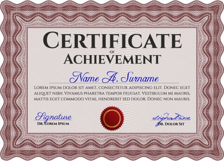Red Certificate template. Easy to print. Nice design. Customizable, Easy to edit and change colors. 