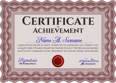 Red Certificate template. Easy to print. Nice design. Customizable, Easy to edit and change colors.