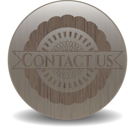 Contact us wooden emblem