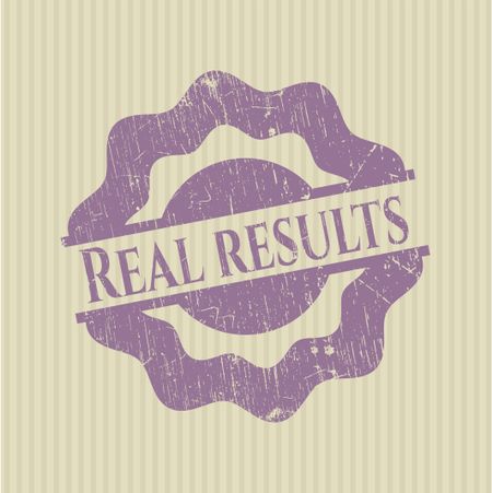 Real results rubber stamp with grunge texture
