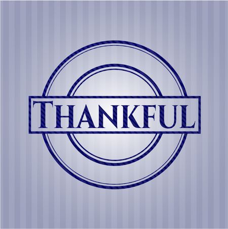 Thankful emblem with jean high quality background