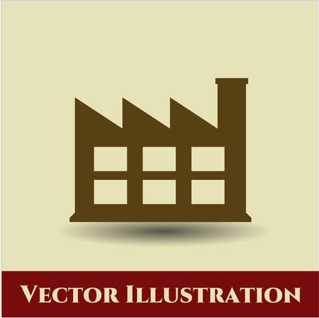 factory icon vector symbol flat eps jpg app web concept website