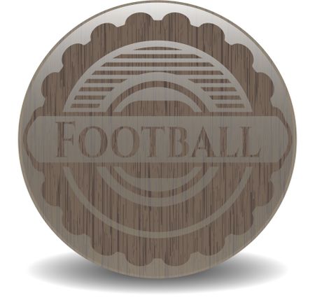 Football retro style wood emblem
