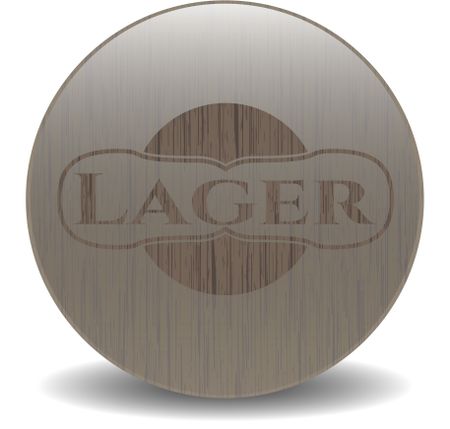 Lager retro style wood emblem