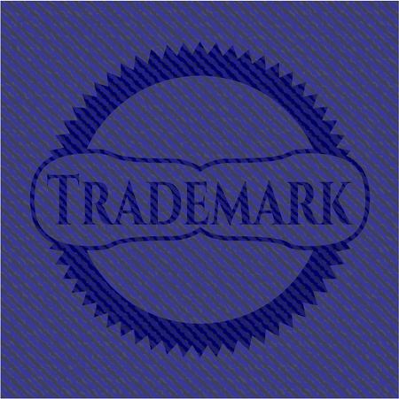 Trademark emblem with denim high quality background
