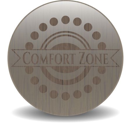 Comfort Zone retro style wooden emblem