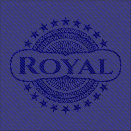 Royal emblem with jean background