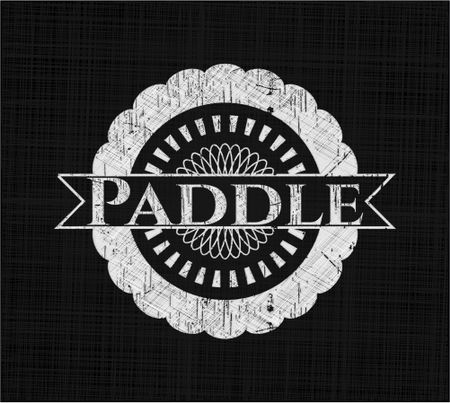 Paddle chalk emblem, retro style, chalk or chalkboard texture
