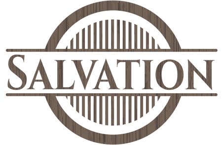 Salvation retro style wooden emblem