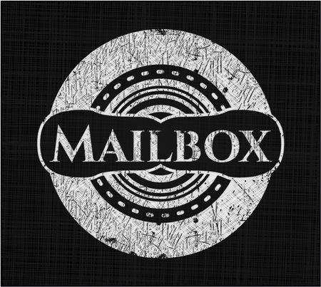 Mailbox chalk emblem, retro style, chalk or chalkboard texture