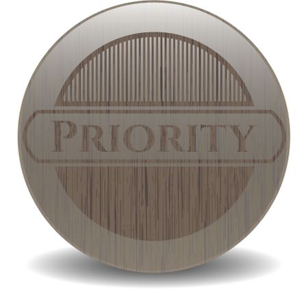 Priority vintage wood emblem