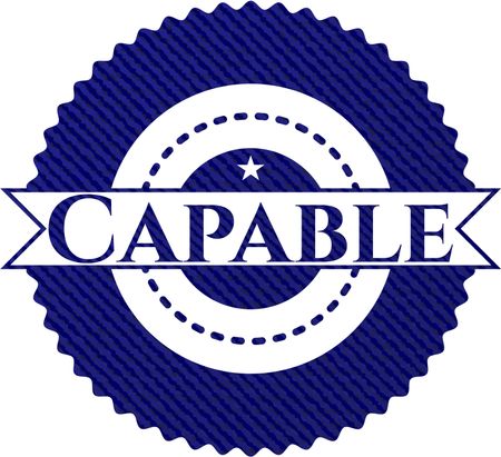 Capable badge with jean texture