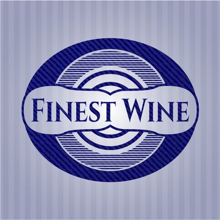 Finest Wine emblem with denim texture
