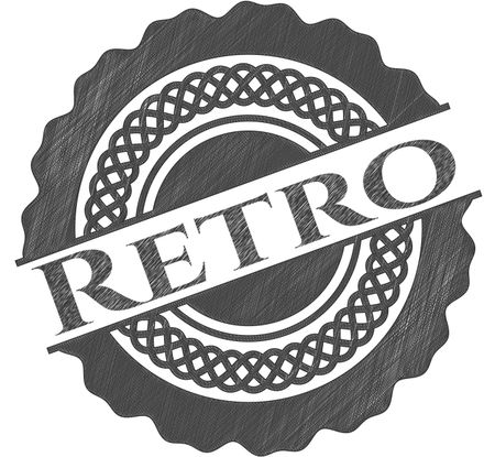 Retro pencil strokes emblem