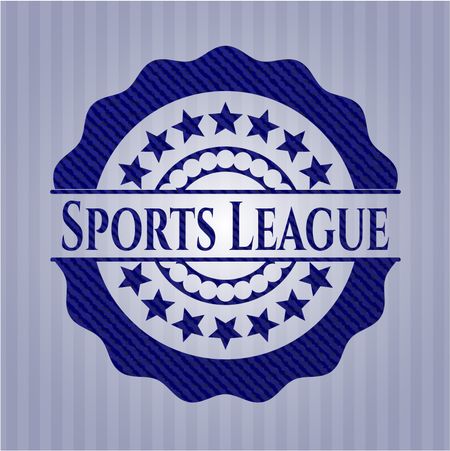 Sports League badge with denim background