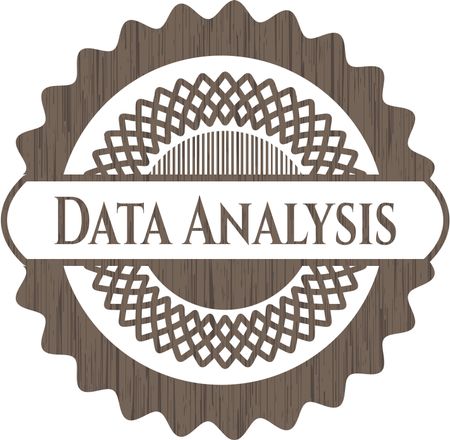 Data Analysis wooden emblem. Vintage.