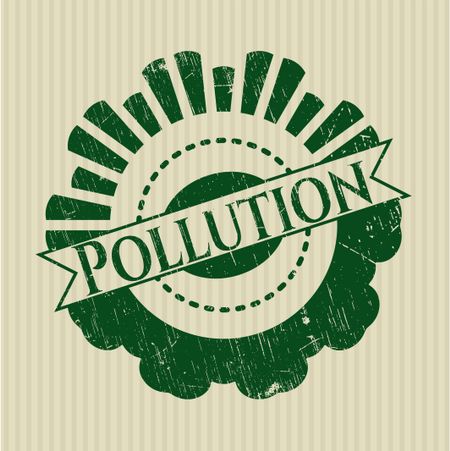 Pollution grunge style stamp