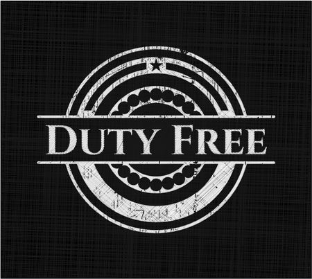 Duty Free chalk emblem, retro style, chalk or chalkboard texture