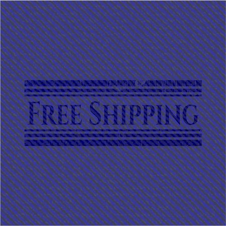 Free Shipping jean or denim emblem or badge background