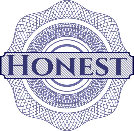 Honest inside money style emblem or rosette