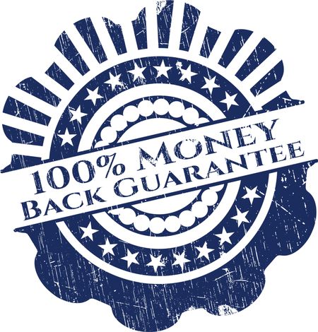 100% Money Back Guarantee grunge style stamp