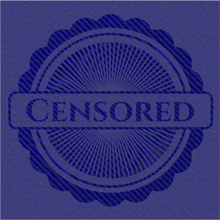 Censored emblem with jean texture