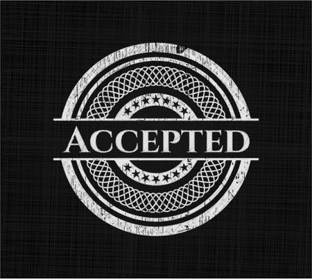 Accepted on chalkboard