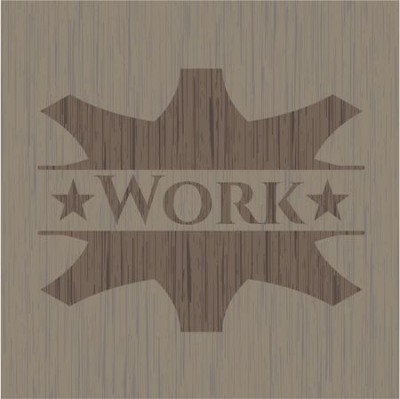 Work retro wood emblem