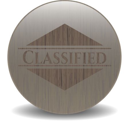Classified wood icon or emblem