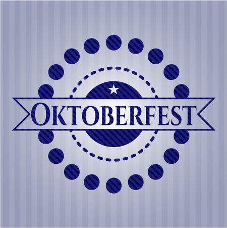 Oktoberfest badge with jean texture