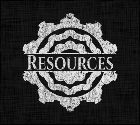 Resources chalk emblem, retro style, chalk or chalkboard texture