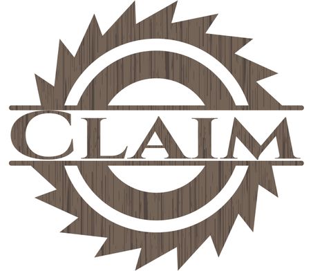 Claim vintage wooden emblem