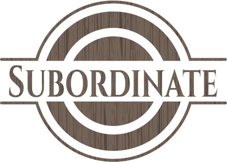 Subordinate vintage wooden emblem