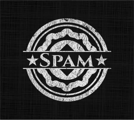 Spam chalkboard emblem written on a blackboard