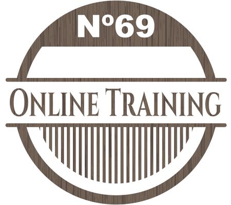 Online Training vintage wooden emblem