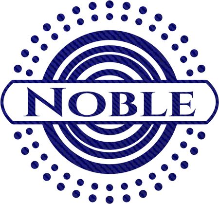 Noble badge with denim background