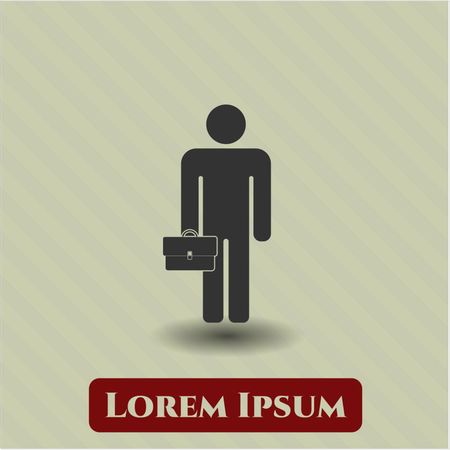 Businessman holding briefcase icon