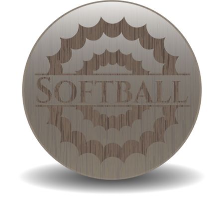 Softball retro wood emblem