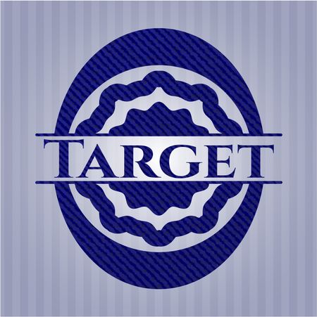 Target badge with denim texture