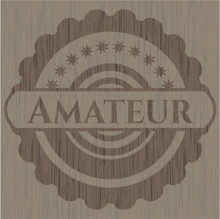 Amateur retro wood emblem