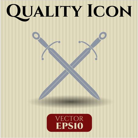 Crossed Swords icon vector symbol flat eps jpg app