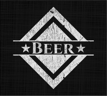 Beer chalk emblem, retro style, chalk or chalkboard texture